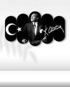Atatürk ve Ay Yıldız - 5 Parçalı Tablo