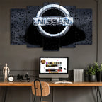 Nissan Logo - 5 Parçalı Araba Tablo