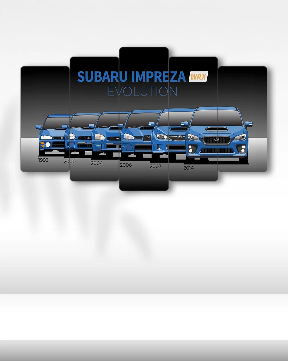 Subaru Impreza WRX Evrimi - 5 Parçalı Araba Tablo