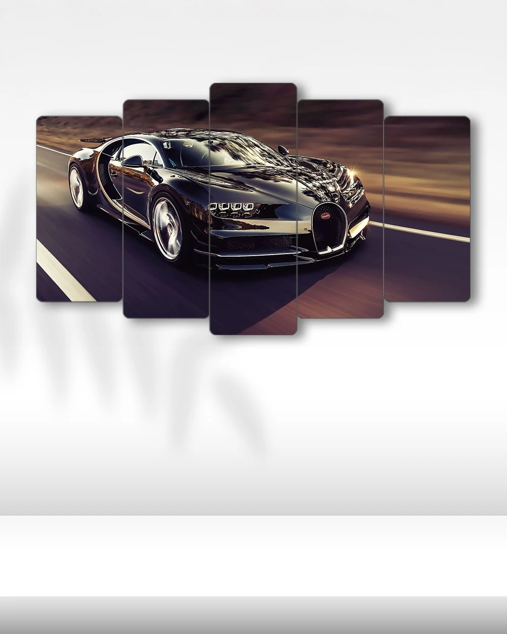 Bugatti Chiron Noir - 5 Parçalı Araba Tablo