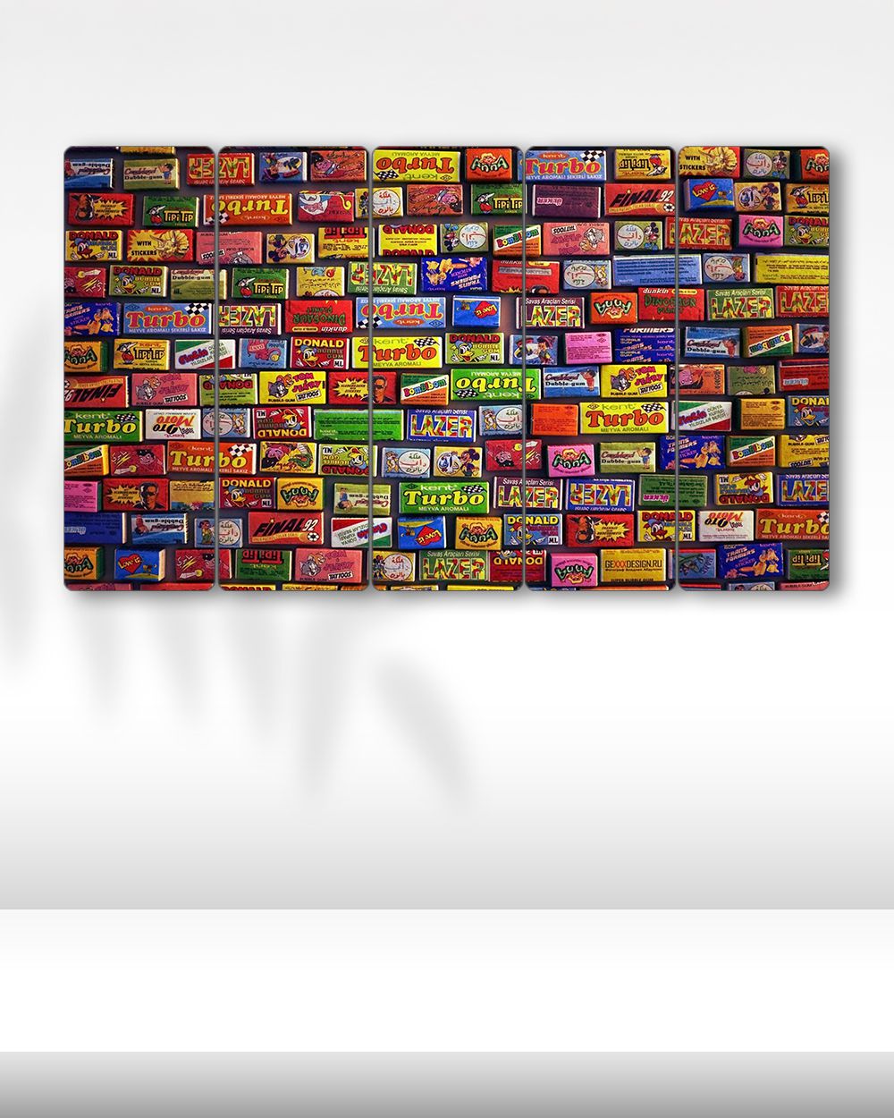 90'lardaki Sakızlar - 5 Parçalı Tablo