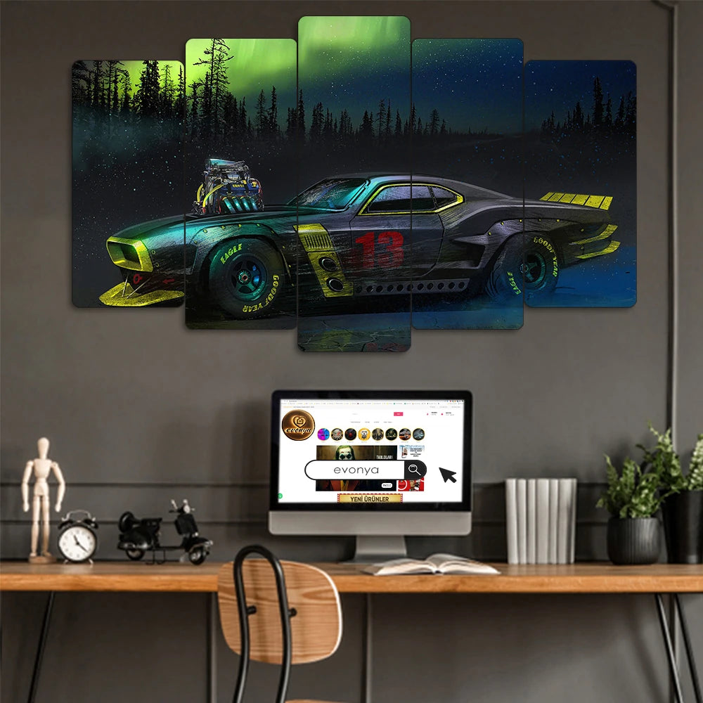 Custom Muscle Car - 5 Parçalı Araba Tablo