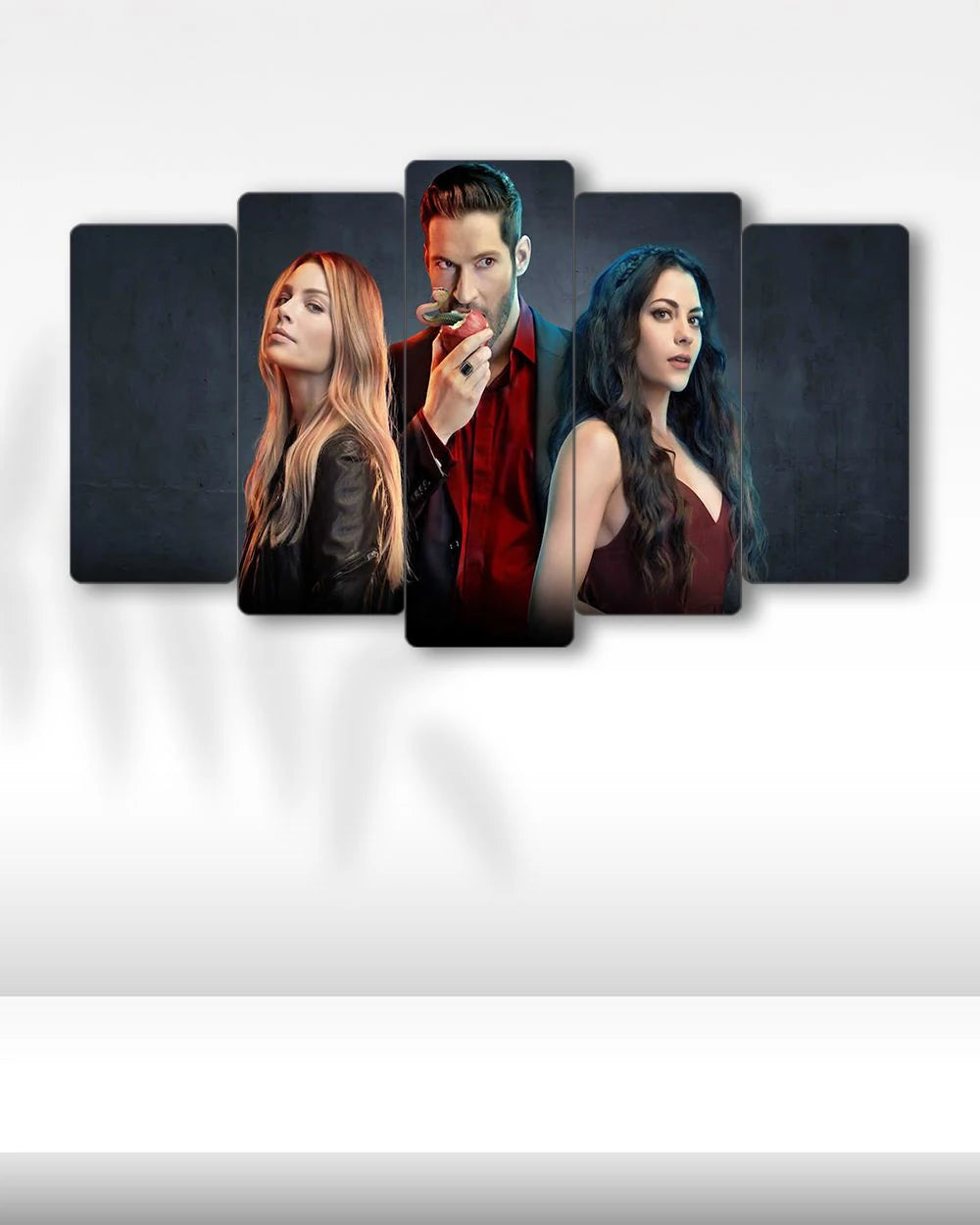 Lucifer Morningstar, Chloe Decker, Mazikeen - 5 Parçalı Tablo