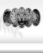Öfkeli Leopar - 5 Parçalı Tablo