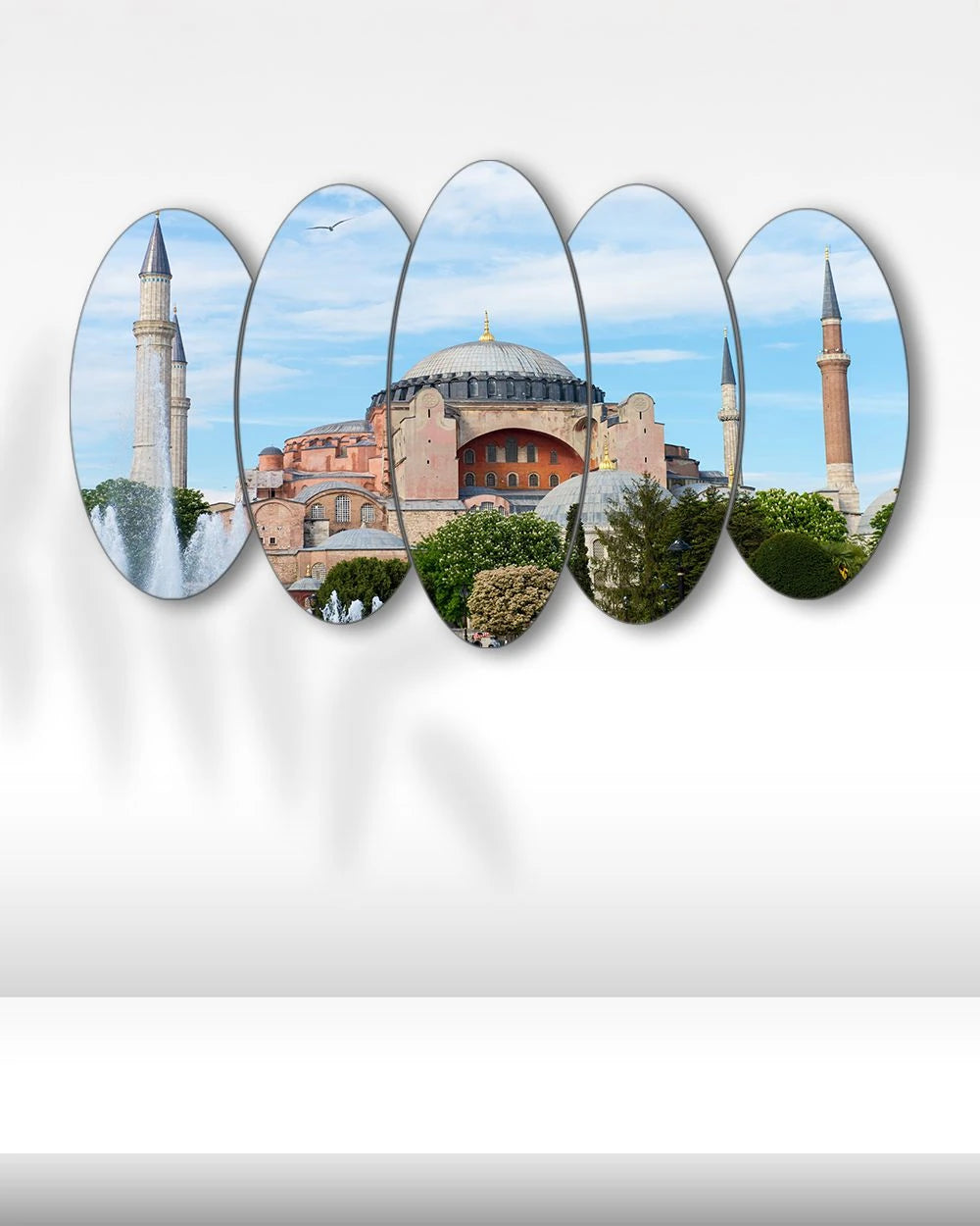 Ayasofya ve Minareler - 5 Parçalı Dini Tablo