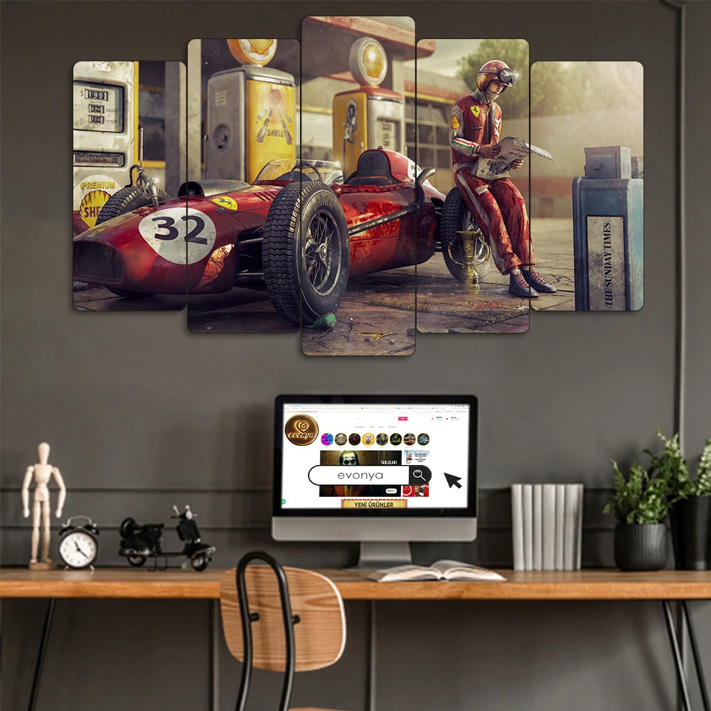 Ferrari 156 F1 1961 - 5 Parçalı Araba Tablo