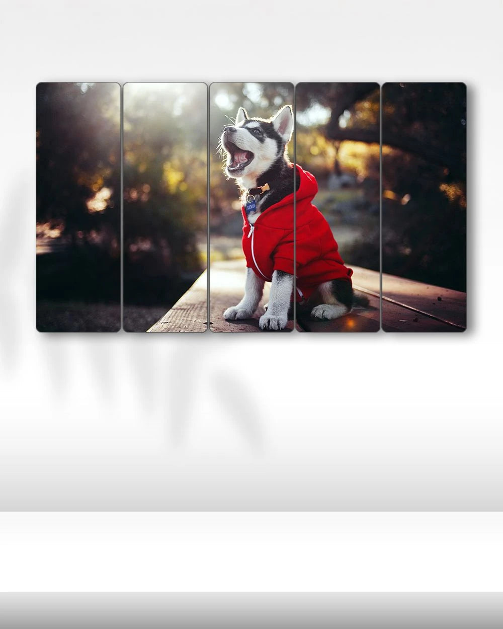 Yavru Köpek, Sibirya Kurdu - 5 Parçalı Tablo