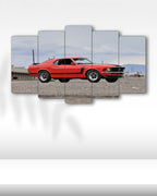 1970 Ford Mustang Boss 302 - 5 Parçalı Araba Tablo