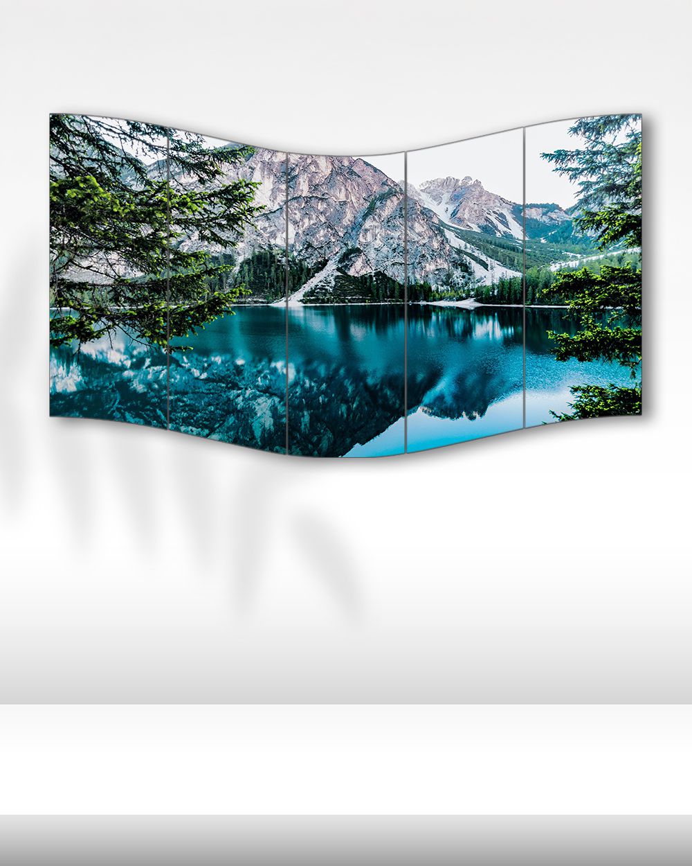 Banff Ulusal Parkı Göl Manzarası - 5 Parçalı Tablo