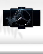 Mercedes-Benz Logo - 5 Parçalı Araba Tablo
