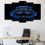 Ford Mustang Shelby GT500 - 5 Parçalı Araba Tablo