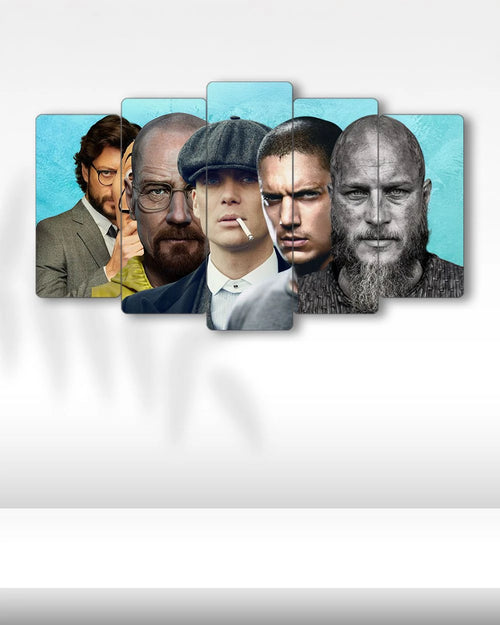 Efsane Dizi Karakterleri - 5 Parçalı Tablo