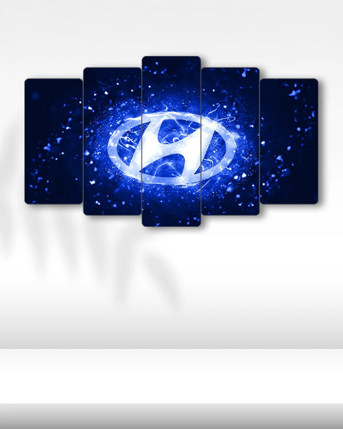 Hyundai Logo - 5 Parçalı Araba Tablo