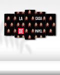 La Casa de Papel - 5 Parçalı Tablo