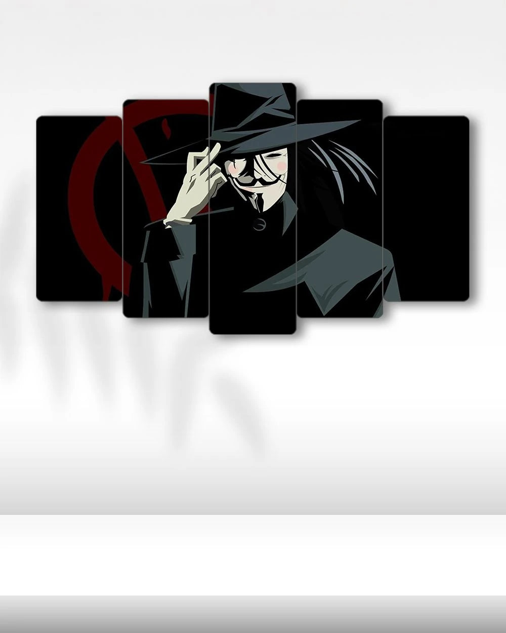 V Çizim Tasarım, V for Vendetta - 5 Parçalı Tablo