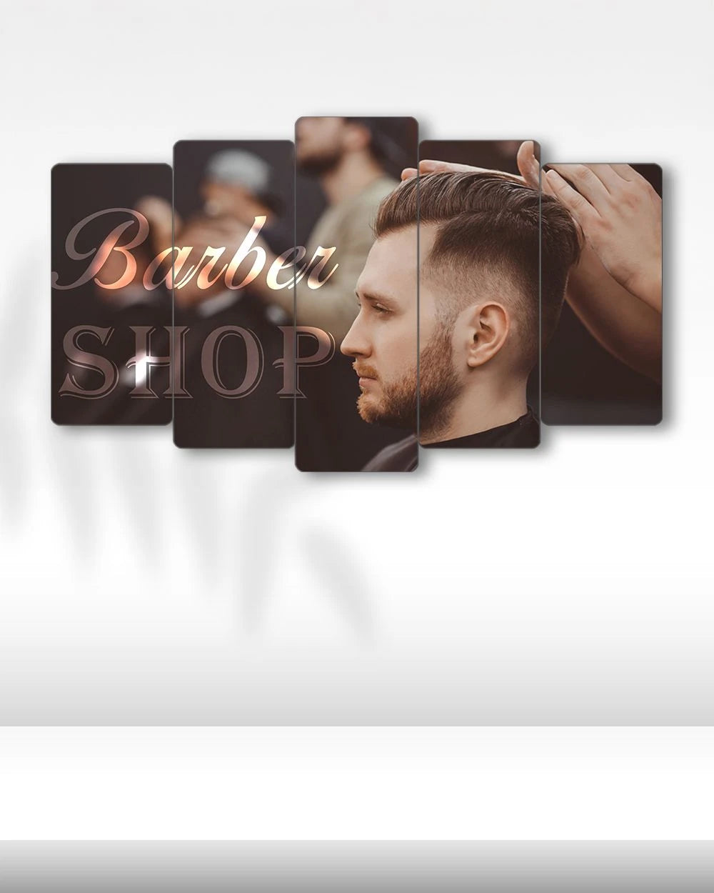 Bakımlı Erkek, Güçlü Duruş - 5 Parçalı Berber Tablo