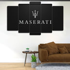 Maserati Logo - 5 Parçalı Araba Tablo