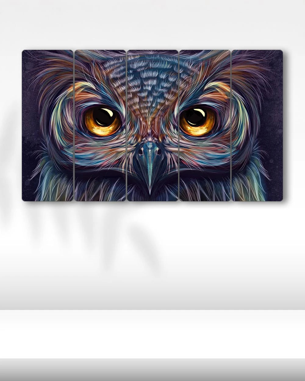 Dijital Çizim, Baykuş - 5 Parçalı Tablo