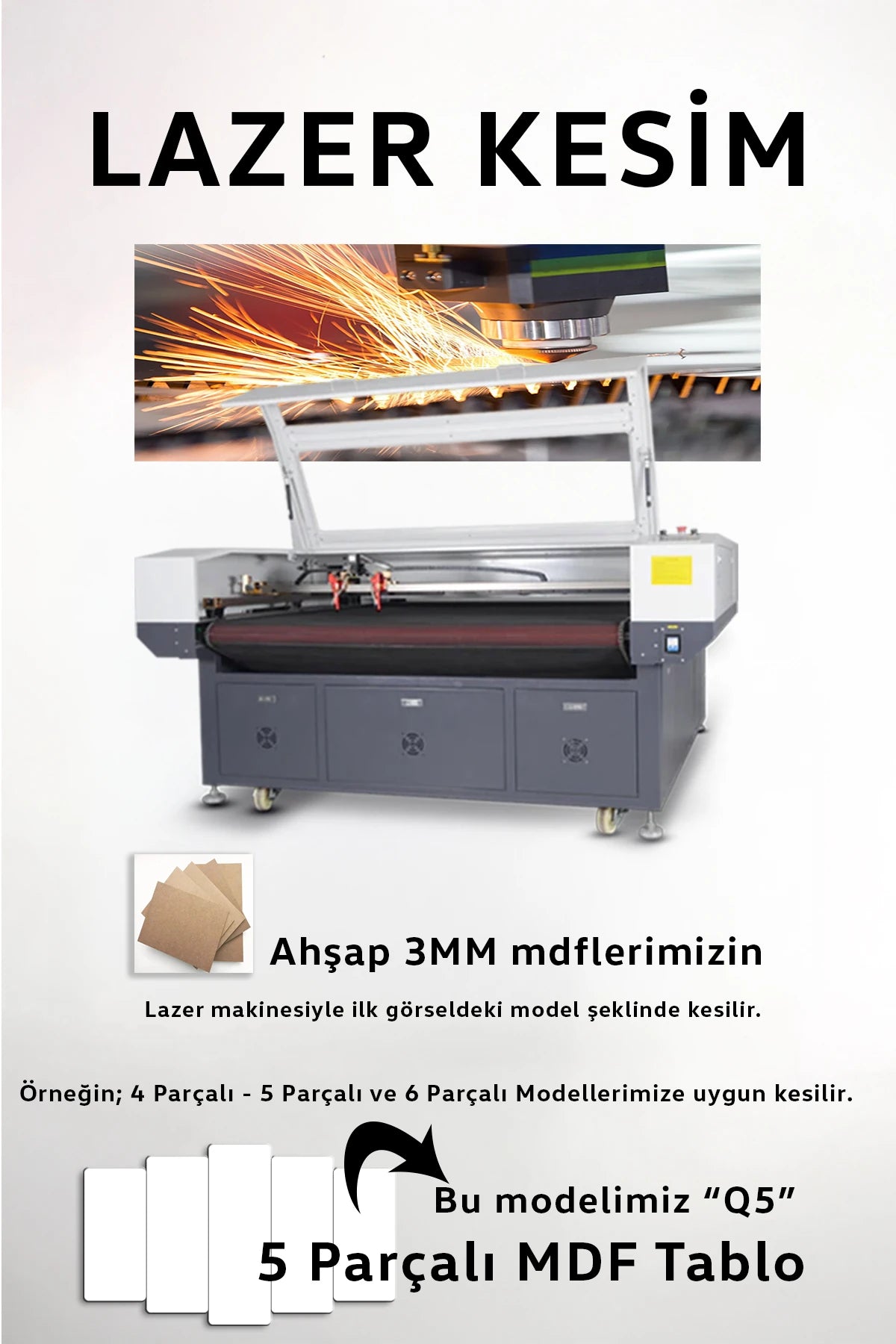 Sabret, Şükret, Dua Et - 5 Parçalı Dini Tablo