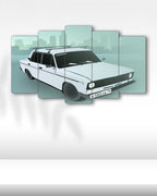 Lada 2107 Silüeti - 5 Parçalı Araba Tablo