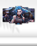 Arcane, Jinx Silahıyla - 5 Parçalı Tablo