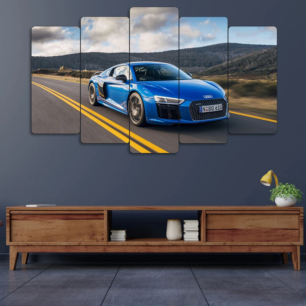 Audi R8 V10 Plus - 5 Parçalı Araba Tablo