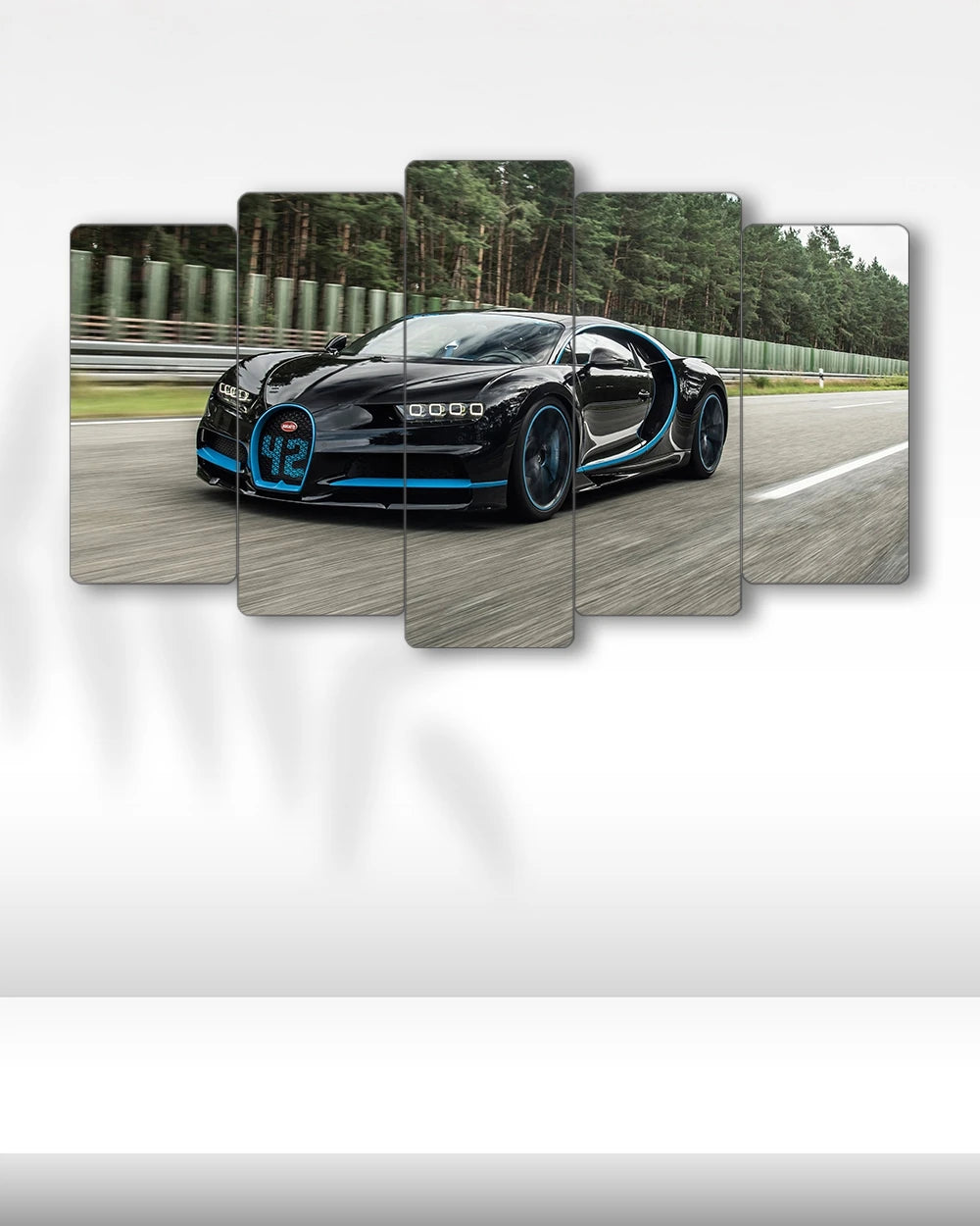 Bugatti Chiron 42 Edition - 5 Parçalı Araba Tablo