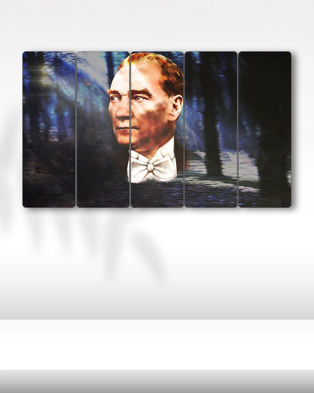 Mustafa Kemal Atatürk, Portre Altın Saç - 5 Parçalı Tablo