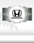 Honda Siyah Logo - 5 Parçalı Araba Tablo