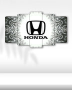 Honda Siyah Logo - 5 Parçalı Araba Tablo