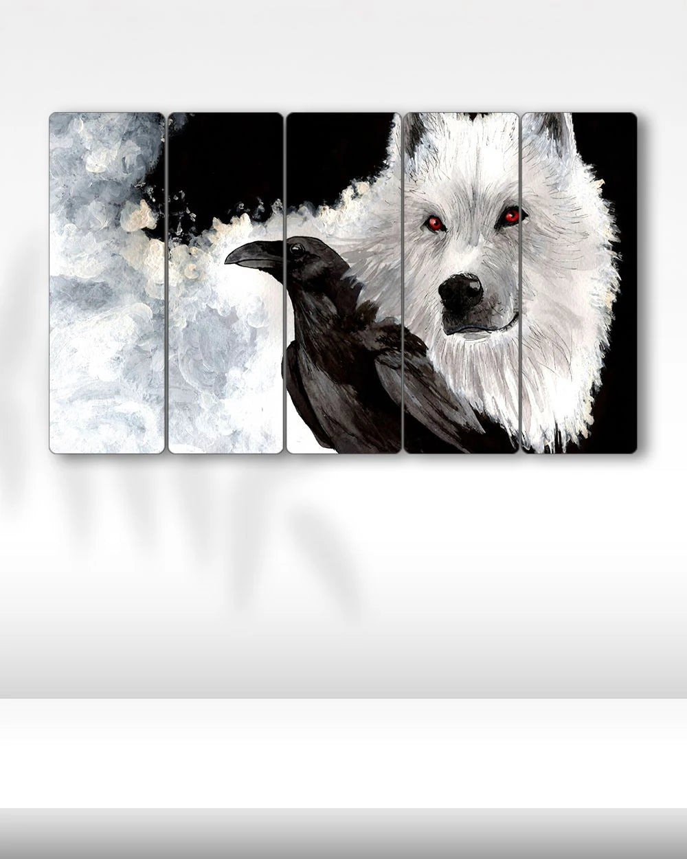 Beyaz Kurt ve Kara Kuzgun, Ying Yang - 5 Parçalı Tablo