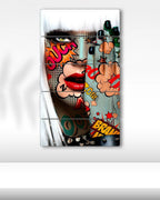 Popart Dövmeli Kadın - 5 Parçalı Tattoo Tablo