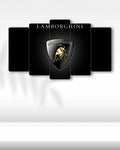 Lamborghini Logolu - 5 Parçalı Araba Tablo