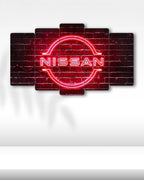 Nissan Logo - 5 Parçalı Araba Tablo