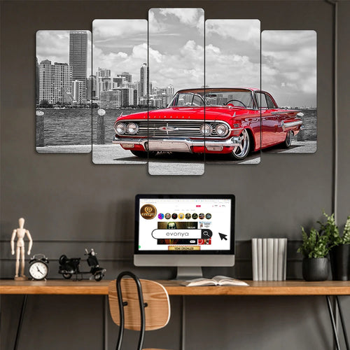 Chevrolet Impala 1960 - 5 Parçalı Araba Tablo