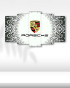 Porsche Logo - 5 Parçalı Araba Tablo