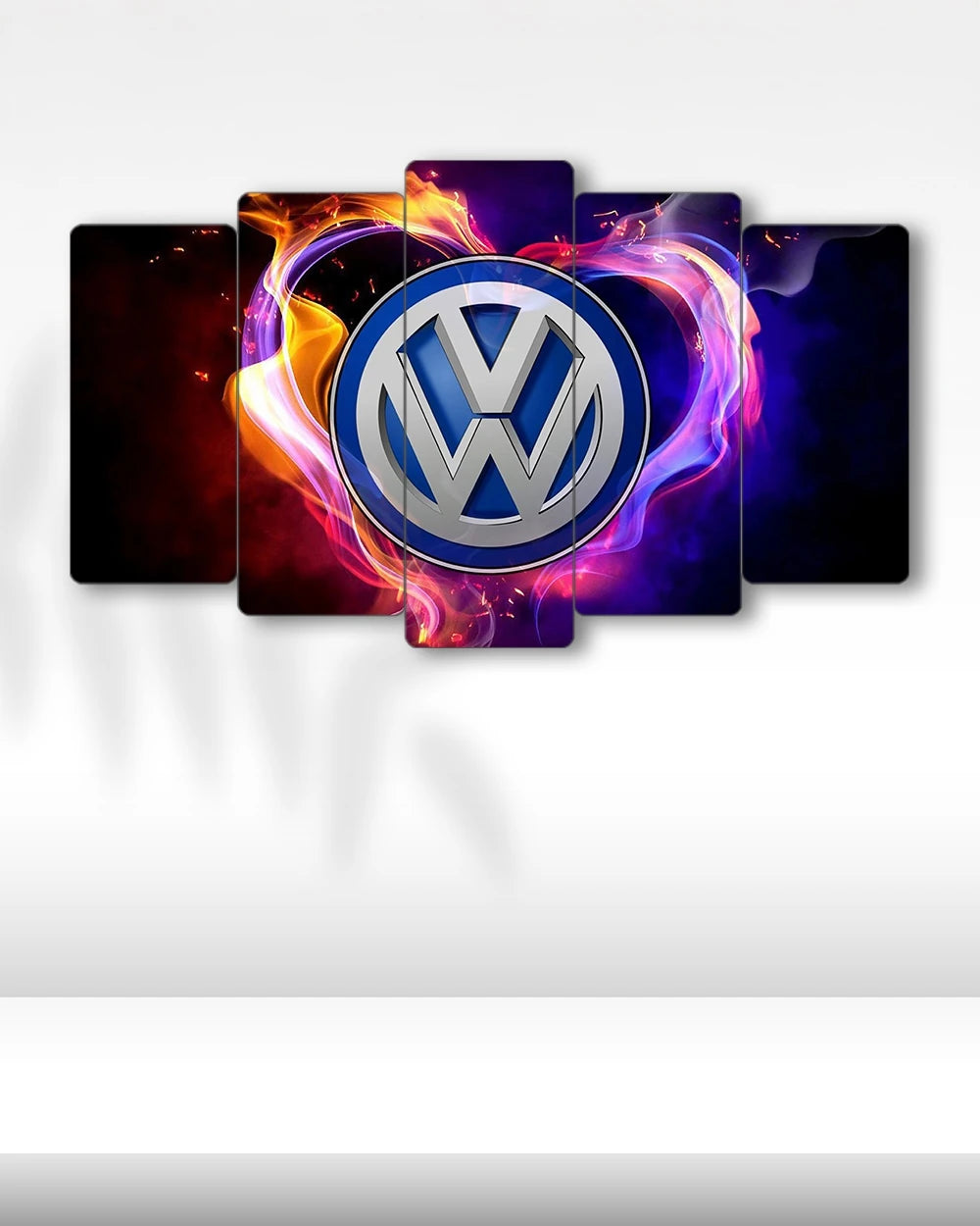 Volkswagen Logo - 5 Parçalı Araba Tablo