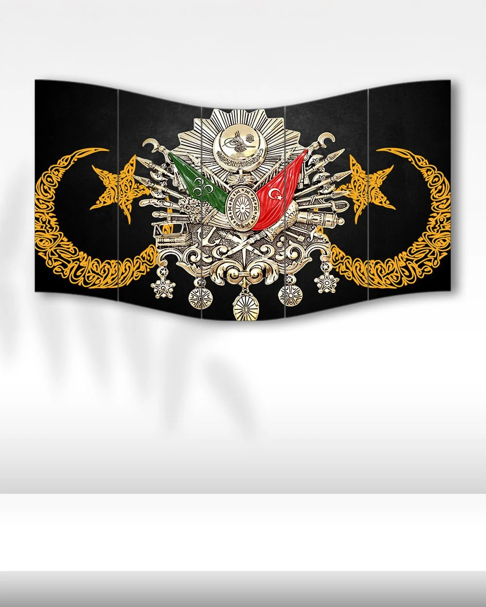 Osmanlı Arması Altın Ayyıldızlı - 5 Parçalı Tablo