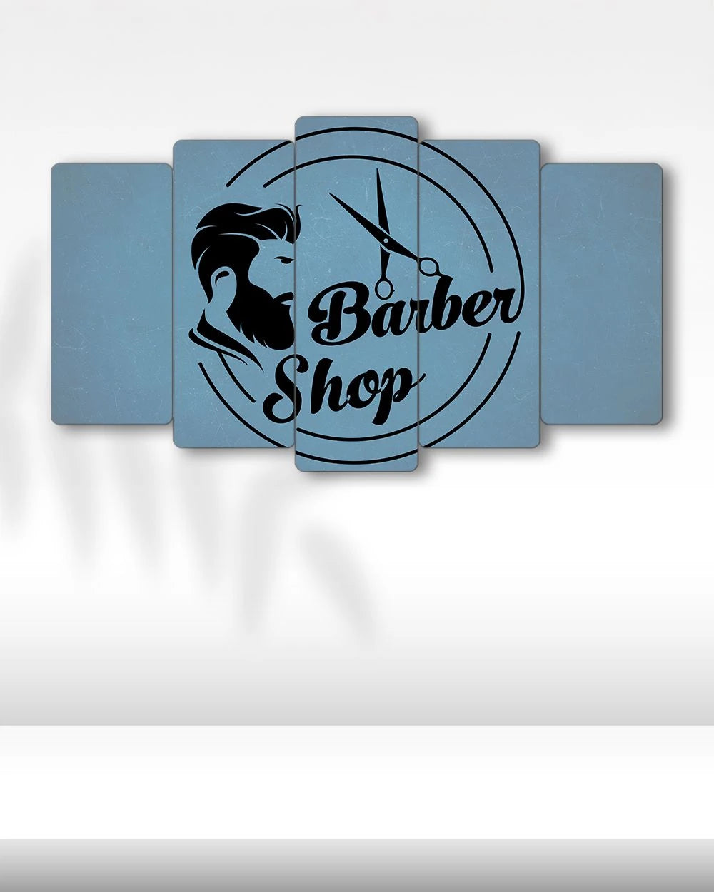 Barber Shop ve Makas - 5 Parçalı Berber Tablo