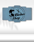 Barber Shop ve Makas - 5 Parçalı Berber Tablo