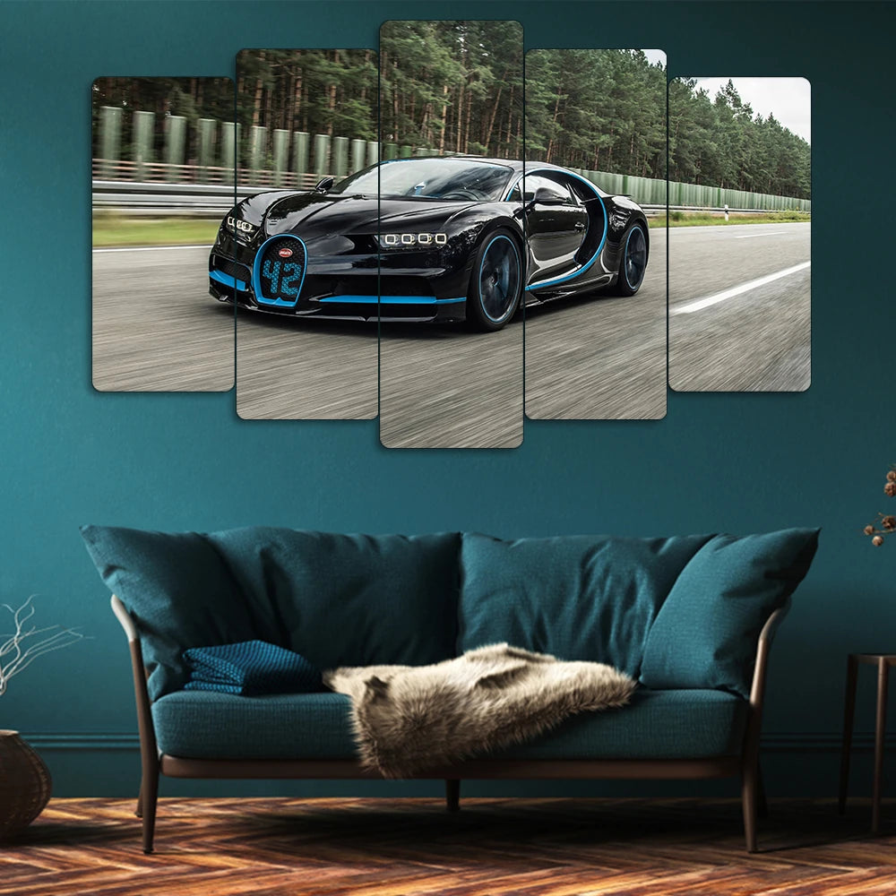 Bugatti Chiron 42 Edition - 5 Parçalı Araba Tablo