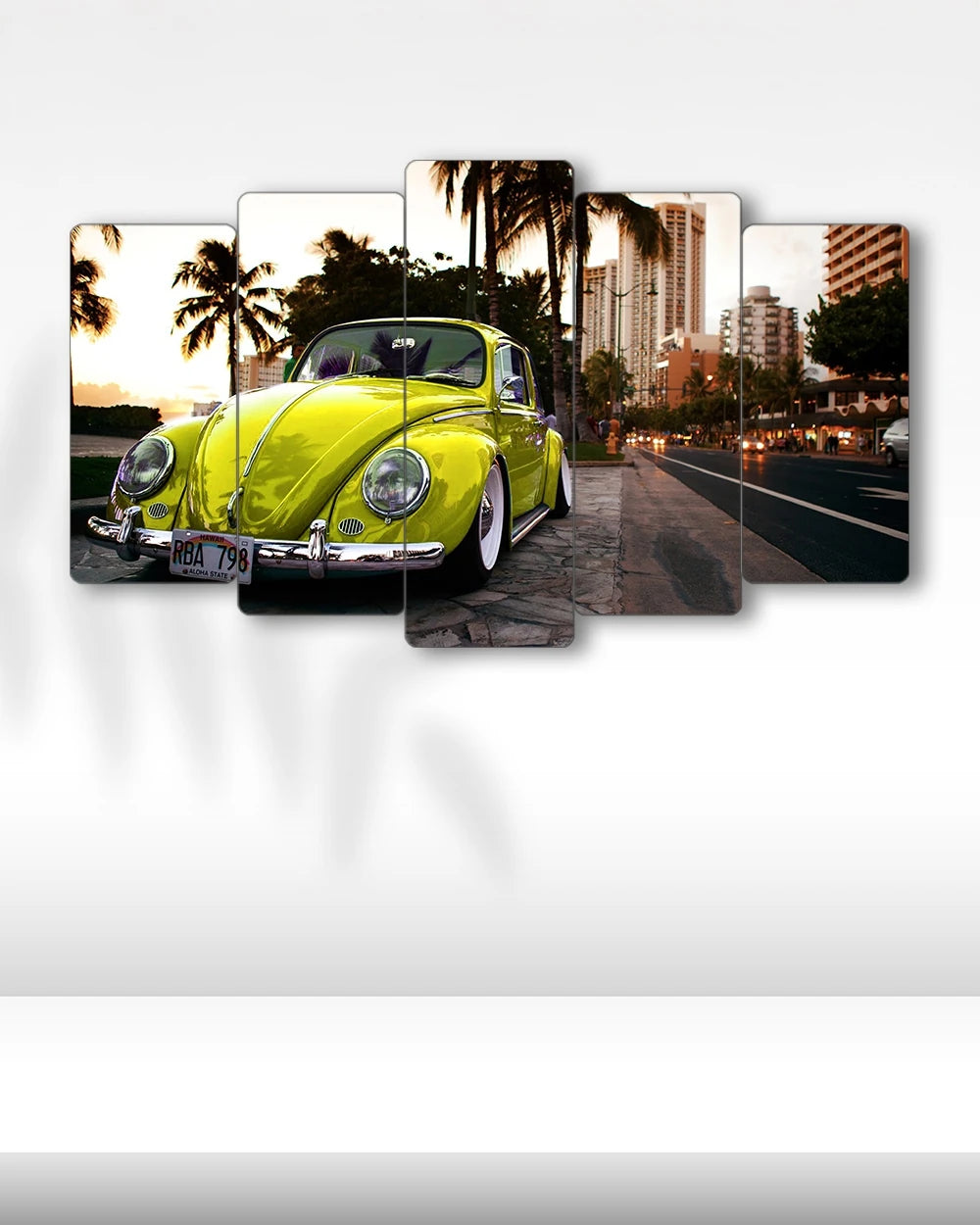 1963 Sarı Vosvos - 5 Parçalı Araba Tablo