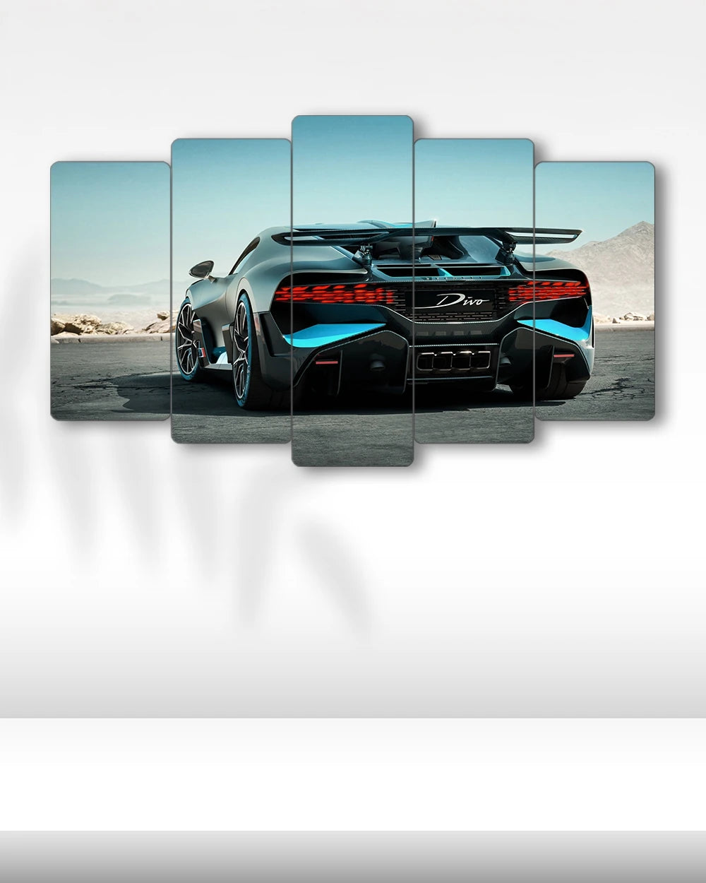 Bugatti Divo Rear Masterpiece - 5 Parçalı Araba Tablo