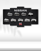 Nissan GT-R Evrimi - 5 Parçalı Araba Tablo