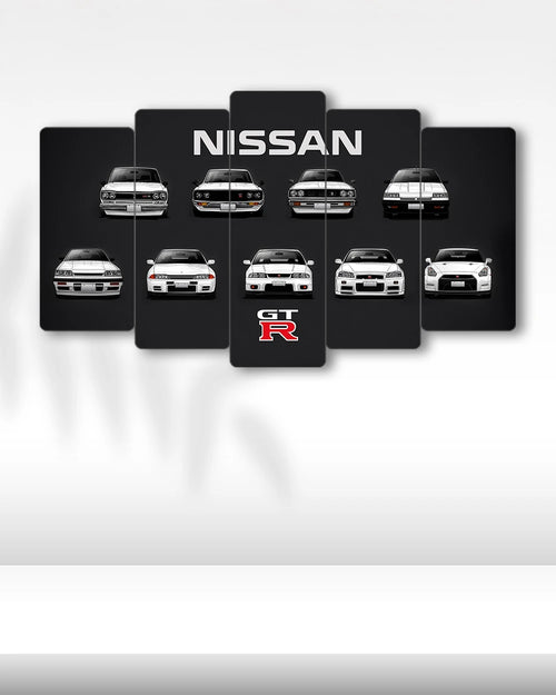 Nissan GT-R Evrimi - 5 Parçalı Araba Tablo