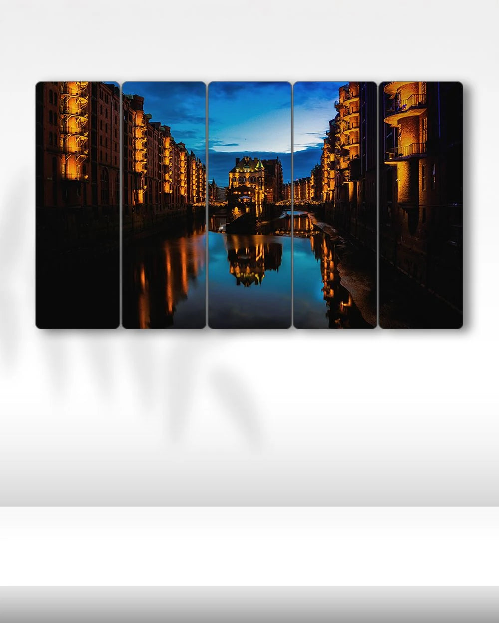 Speicherstadt Evleri, Hamburg, Almanya - 5 Parçalı Tablo