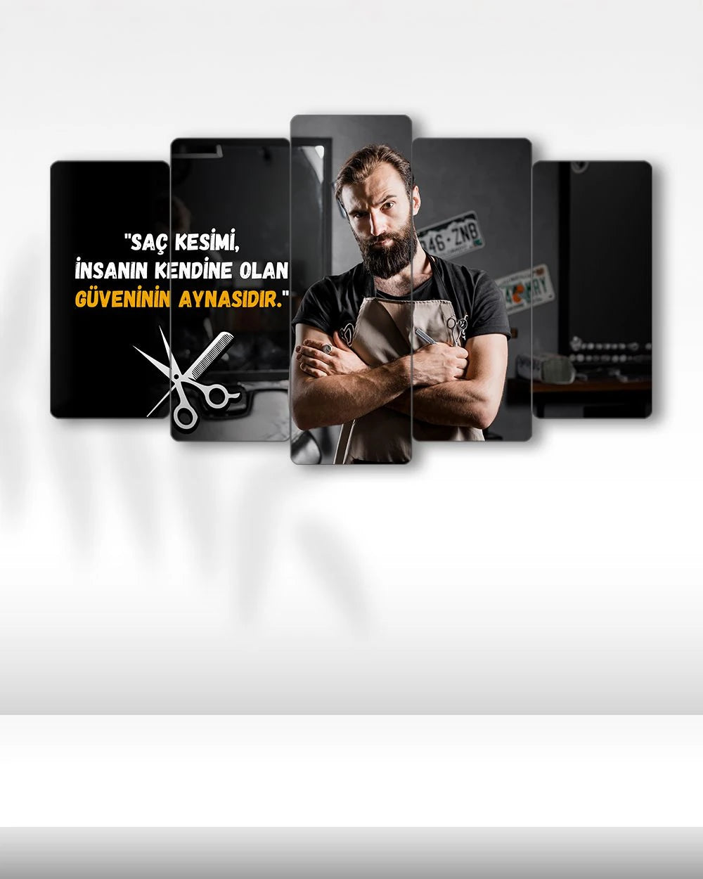 Kendine Güvenin Aynasıdır - 5 Parçalı Berber Tablo