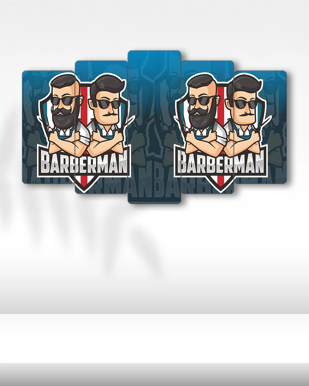 İkili Barberman - 5 Parçalı Berber Tablo