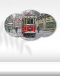 Nostaljik Tramvay Kar Manzarası - 4 Parçalı Tablo
