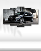 Volkswagen Golf R - 5 Parçalı Araba Tablo